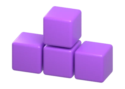 3D render of the T piece: three in a row with one on top